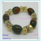 China Fashion cheap ctystal yellow-green jade handmade plastic beaded stretch bracelet manufacturer