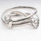 China Fashion metal silver plate lion head elastic men s waist belt BT60031 manufacturer