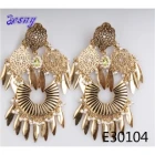 China Gold plated chandelier latest design of pearl earrings designs E30104 manufacturer