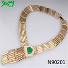 China Gold tassel women's fashion jewelry turquoise choker statement necklace manufacturer