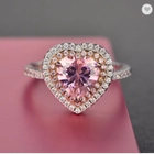 Çin Heart Shape Gemstone Rings Wholesale Rings for Women Wedding Ring 925 Sterling Silver Rings üretici firma