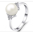 Çin High Quality Freshwater Cultured Pearl Ring 925 Sterling Silver Jewelry Supplier üretici firma