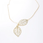 Çin Hot Sell Gold Silver Leaves Pendant Necklace For Girls Women OEM/ODM are welcome üretici firma
