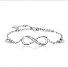 Çin Hot Selling 925 Sterling Silver Infinity Endless Love Symbol Charm Adjustable Bracelet Gift for Women Girls üretici firma
