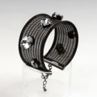 Çin En son tasarım bohem Net zinciri cuff bilezik, pirinç elmas taklidi cuff bilezik, ayarlanabilir bileklik bilezik üretici firma