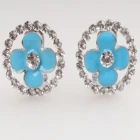 China Latest design made in korea colorful clover earring E30089 manufacturer