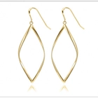 Çin Long Charming Earring 14K Gold Plated Infinity Sterling Silver Post Hoop Earrings for Women üretici firma