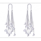 Çin Long Charming Earring for Womens Covered with White Zircon TOP Sales for Europe&USA Dangling Hangings Earrings üretici firma