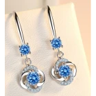 China Professional Supplier 925 Sterling Silver Long Dangle Stud Earrings for Girls manufacturer