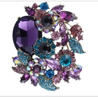 Çin Rhinestone Crystal Party Flower Leaf Vine Brooch Fashion Jewelry for Wemen Brooch  Cloths Adornment üretici firma