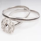 Çin Silver metal goodyear afghan flower brand rhinestone belt BT60045 üretici firma