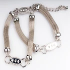 China Silver plated crystal studded metal chain waist belt BT60036 manufacturer