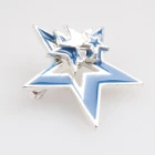 Çin Sparayed star shape jewelry silver handmade korean brooch P80011 üretici firma