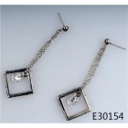 China Square wholesale sterling silver crystal bead hooks earring E30154 manufacturer