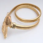 China Tribal wide gold plated horse head women s jeans belt BT60050 manufacturer