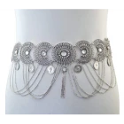 Çin Vintage Waist Chian Hollow Carving Rhinestone Crystal Body Chain Summer Beach Body Waist Chain Jewelry Supplier China üretici firma