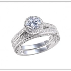 Çin Wedding Rings For Women Engagement Ring Set 925 Sterling Silver Rings Earrings üretici firma