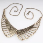 Çin antique choker necklace metal casting angel s wing necklaces üretici firma