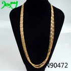China best friend long thin gold chain statement necklace N90472 manufacturer
