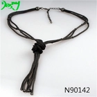 China cheap mens seed bead black rope lariat necklace N90142 manufacturer