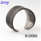 China cheap wholesale pave chain link plain metal cuff bracelet B10086 manufacturer