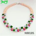 China chunky bead red pearl fashion jewelry choker necklace N90185 manufacturer