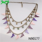 China colored plastic crystal sex split heart charmed necklace N90177 manufacturer