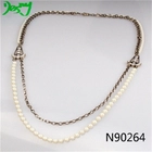China crystal anchor necklace natural pearl chains necklace N90264 manufacturer