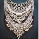 China crystal rhinestone flower jewellery statement necklace TBN011 manufacturer