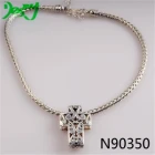 China ethnic jewelry silver chain cross pendant necklace N90350 manufacturer