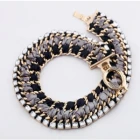 Çin fake gold jewelry acrylic chain link costume necklace N90230 üretici firma
