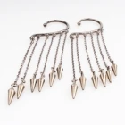 الصين fashion antique brass long drop dangle chains cuff earrings الصانع