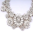 Çin fashion jewelry choker leather crystal flower necklace N90005 üretici firma