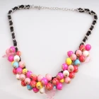 Çin fashion jewelry chunky colorful bead choker necklace N90093 üretici firma