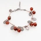 Çin fashion jewelry gold chain charm glass bead bracelet B10156 üretici firma