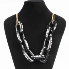 Çin fashion jewelry resin rhinestone chain choker necklace N90458 üretici firma