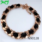 China fashion jewelry satin ribbon rose gold choker necklace N90128 manufacturer