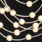Çin fashion party multi strand metal choker pearl necklace N90097 üretici firma