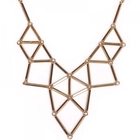 China fashion simple gold silver triangle statement necklace ZN010 manufacturer