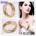 Cina fashionable braided latest designs elastic gold bangles bracelets produttore
