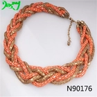 China flexible snake chains braided statement necklace N90176 fabricante