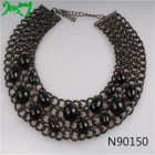 China glass bead fashion jewelry mesh choker necklace N90150 manufacturer