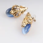 Çin gold animal shaped blue opal moonstone earrings E30057 üretici firma