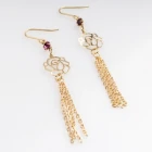 Çin gold chain flower shaped rose hanging earrings E30072 üretici firma
