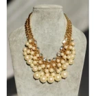 Çin Altın zincir deyim rhinestone Barok inci kolye ZN012 üretici firma