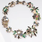 الصين handmade crystal sunflower gold statement necklace N90011 الصانع