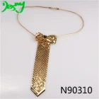 China hip hop bling bling chain party bow tie necklace N90310 manufacturer