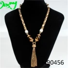 China hipanema crystal beaded macrame tassel necklace N90456 manufacturer