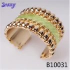 China horse hair dubai gold jewelry bracelet cuff bangle B10031 manufacturer