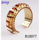 China indian red crystal gold snake skin cuff bangle bracelet B10077 fabricante